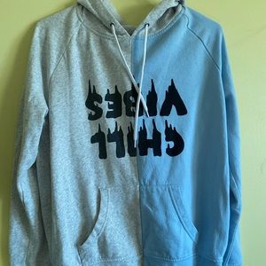 Blue and grey sweatshirt